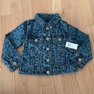 Baby Gap leopard print jean jacket - 2T